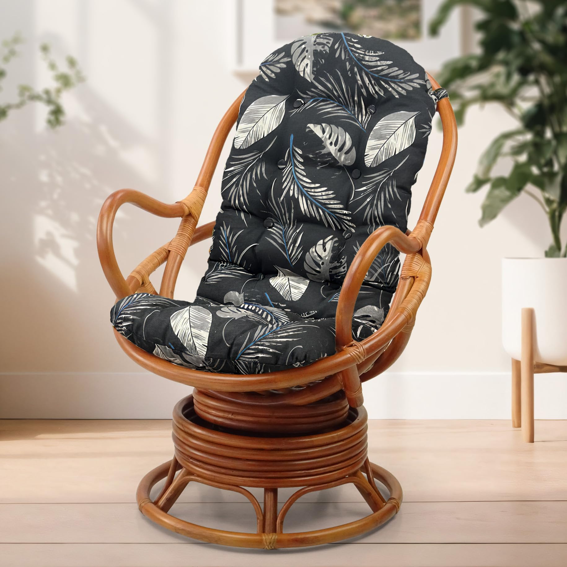 Amazon.com: Wickerix Java Lounge Swivel Rocking Chair with Black