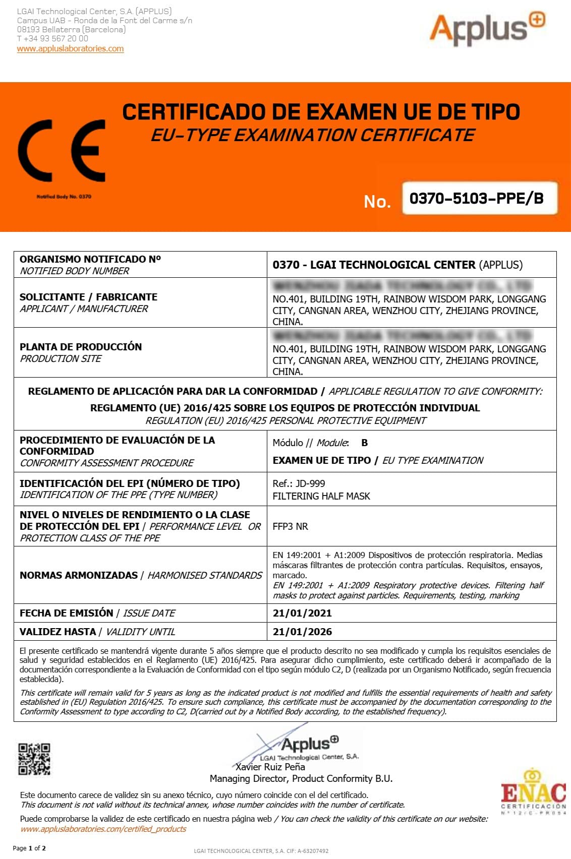 FFP3 Maske, CE-zugelassen | Hoher Schutz >99% | Einweg - nicht wiederverwendbar, Erwachsenengröße, Weiß