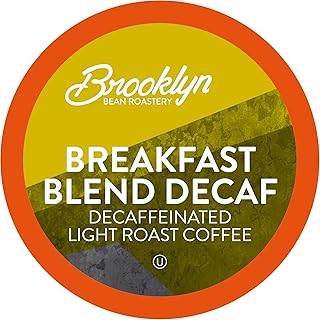 Brooklyn Beans Decaf Coffee Pods, Decaf Breakfast Blend - Compatible with Keurig K Cup Brewers Including 2.0 Machines, 40 Count, Smooth and Balanced Light Roast