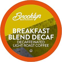 Brooklyn Beans Decaf Coffee Pods, Decaf Breakfast Blend - Compatible with Keurig K Cup Brewers Including 2.0 Machines, 40 Count, Smooth and Balanced Light Roast