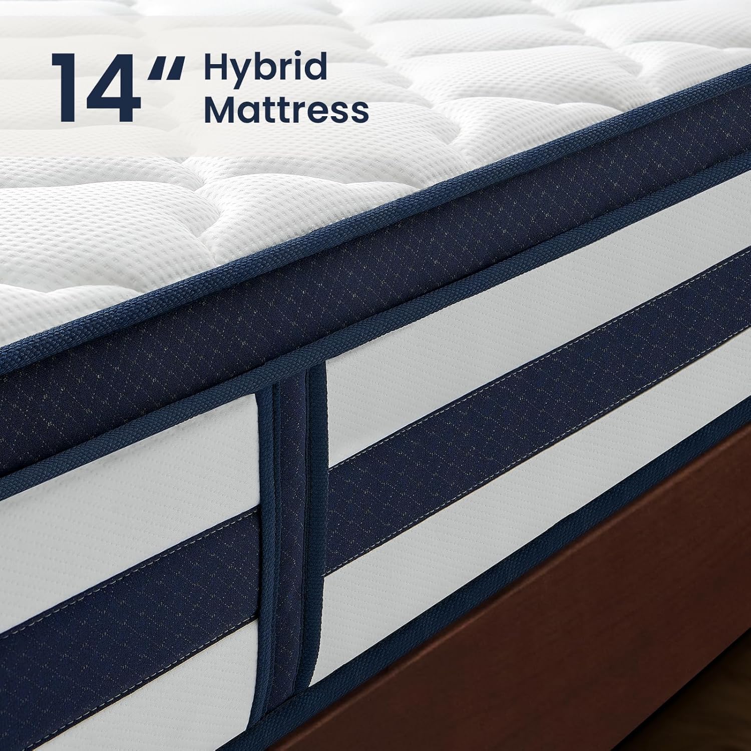 King Size Mattress, 14 Inch Gel Memory Foam Sprung Hybrid Mattress, Cooling and Pressure Relief for Breathable Sleep, Certipur-Us Certified, 120-Night Home Trial, Apex Collection