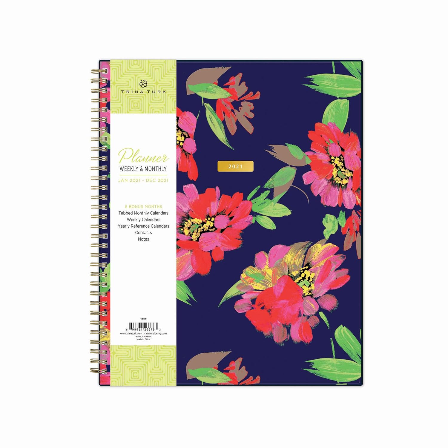 Trina Turk for Blue Sky 2021 Weekly & Monthly Planner, Flexible Cover