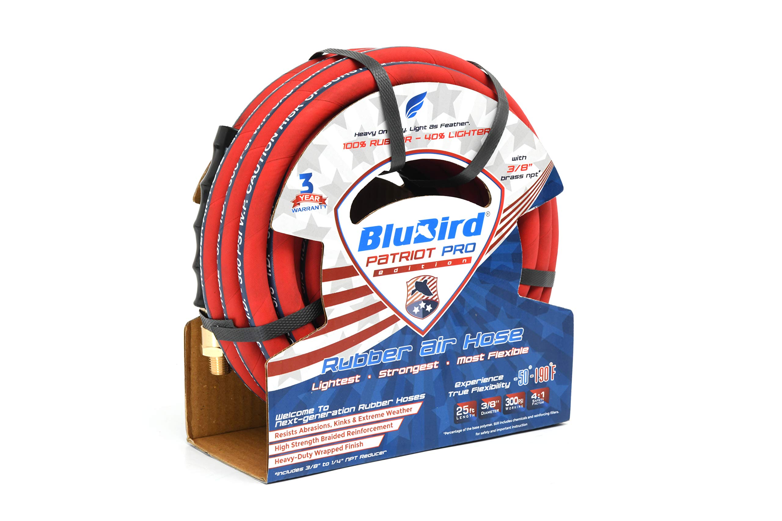 Blubird Manguera de aire Patriot Pro de 3/8 pulgadas X25 pies 300 P PP3825
