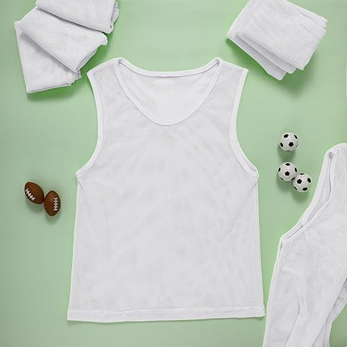 Miniatura 7 de Sintege 12 piezas de fútbol Pinnies Pennies Jersey Scrimmage chaleco de práctica deportiva Jersey de malla chaleco de baloncesto para jóvenes