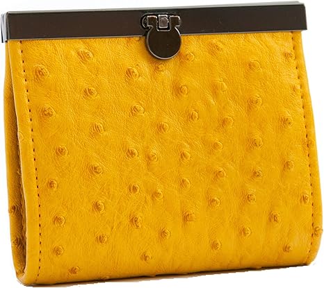 Amazon オーストリッチ調型押しがま口カードケース 枚収納 イエロー系 Spp 収納ケース ボックス オンライン通販