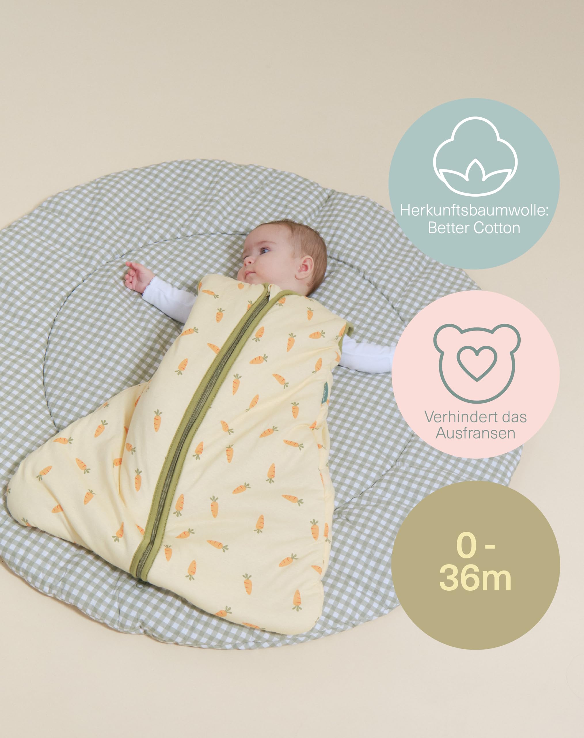 molis&co - Baby Schlafsack 2.5 TOG - Ganzjahres Schlafsack - Babyschlafsack Neugeborene