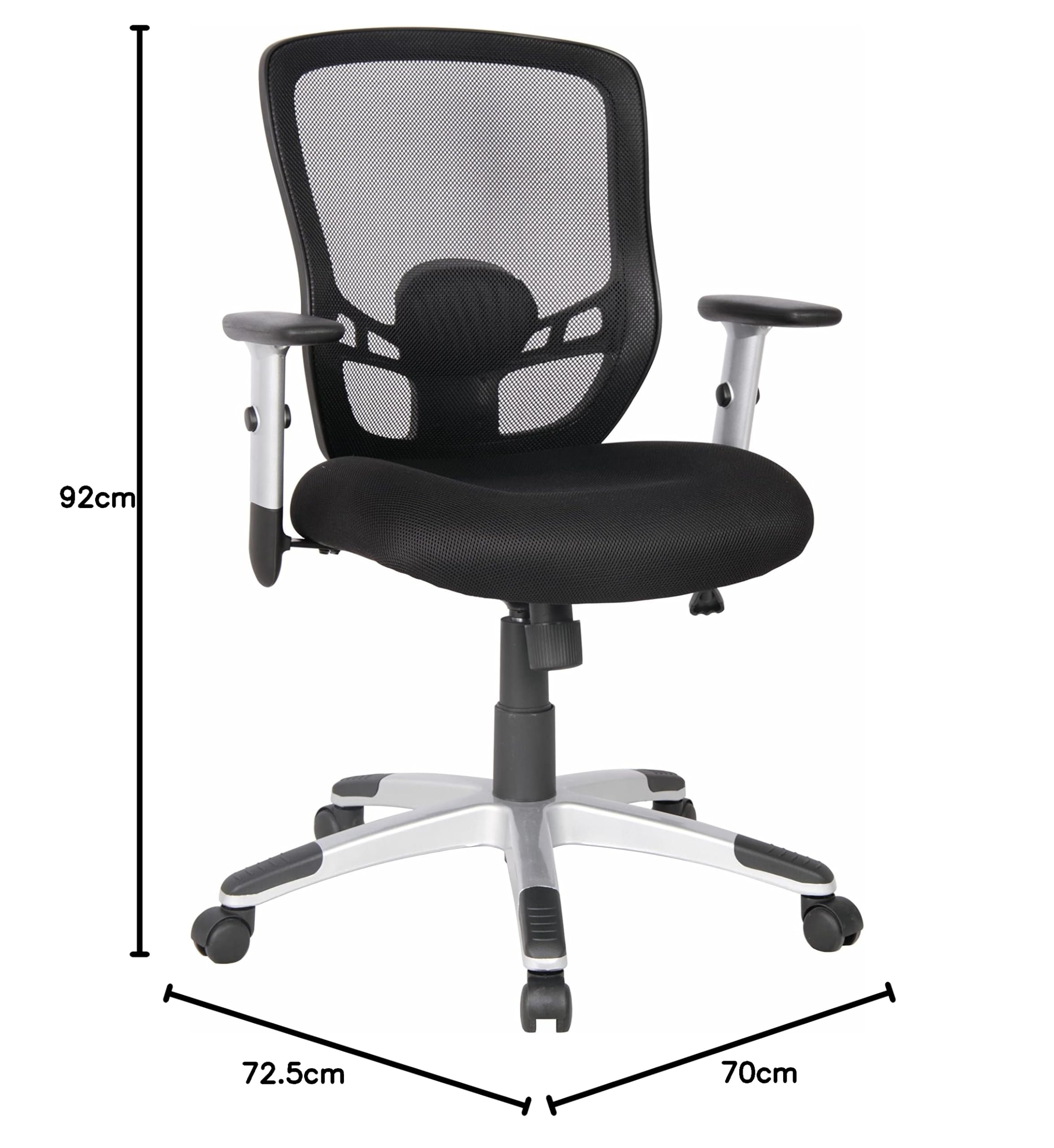 Sigma Sedia da Ufficio Girevole con Altezza Regolabile SC401, Ergonomica, con Ruote, Nero