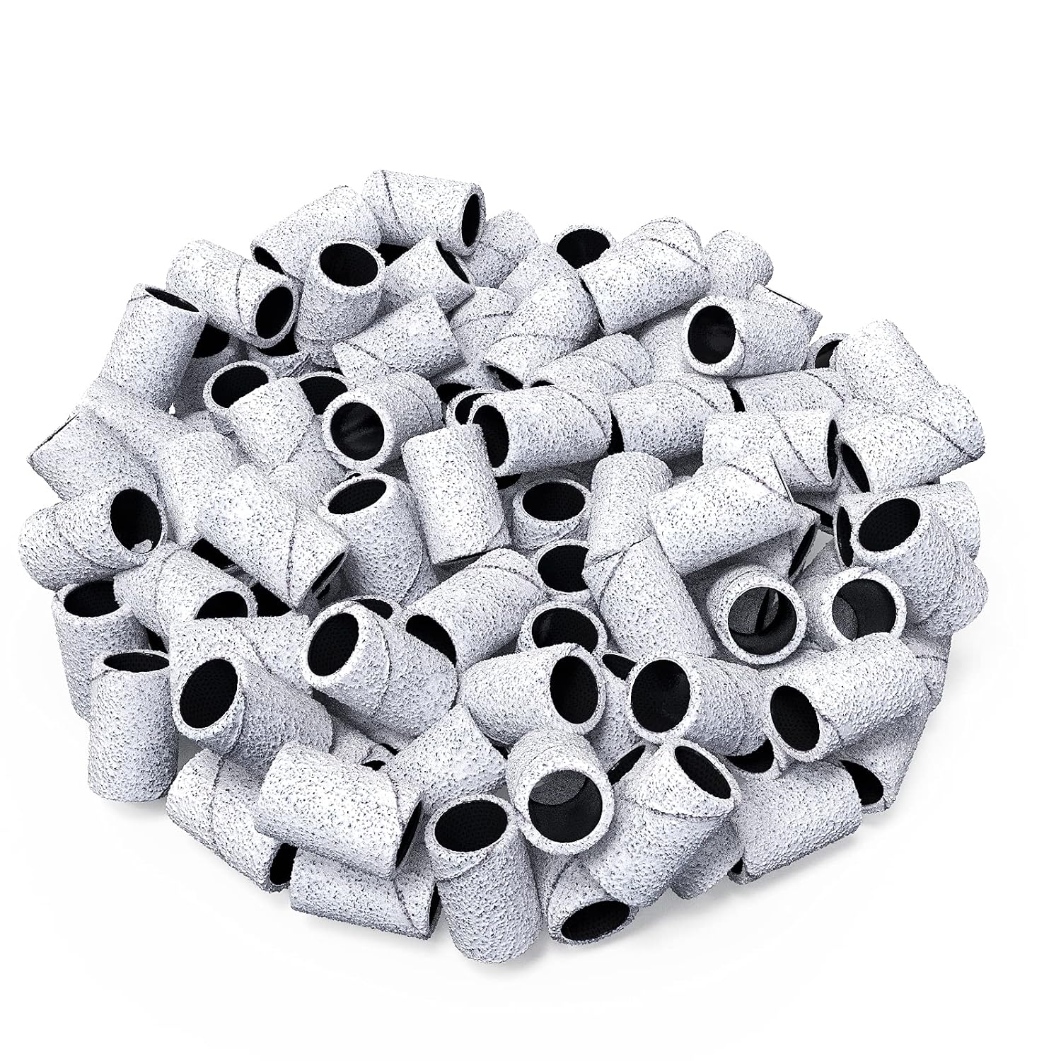 MelodySusie 100 Pcs Professional Sanding Bands Nail Manicure 150 Grit File Sand Piece Set For Nail Drill Bits, Zebra