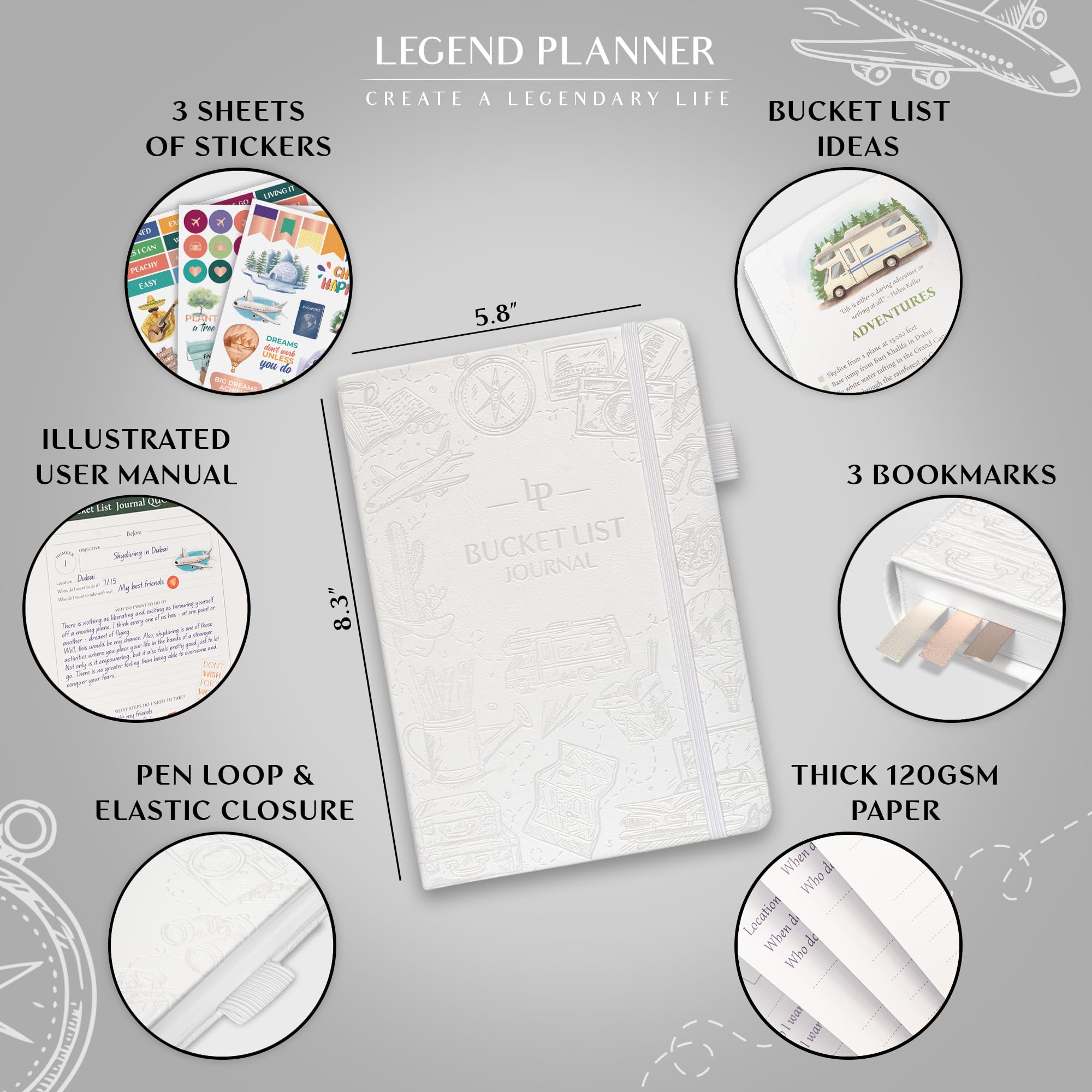 Legend Bucket List Journal, The Ultimate Notebook to Plan Adventures, Travels, Goals & Experiences - Image 2