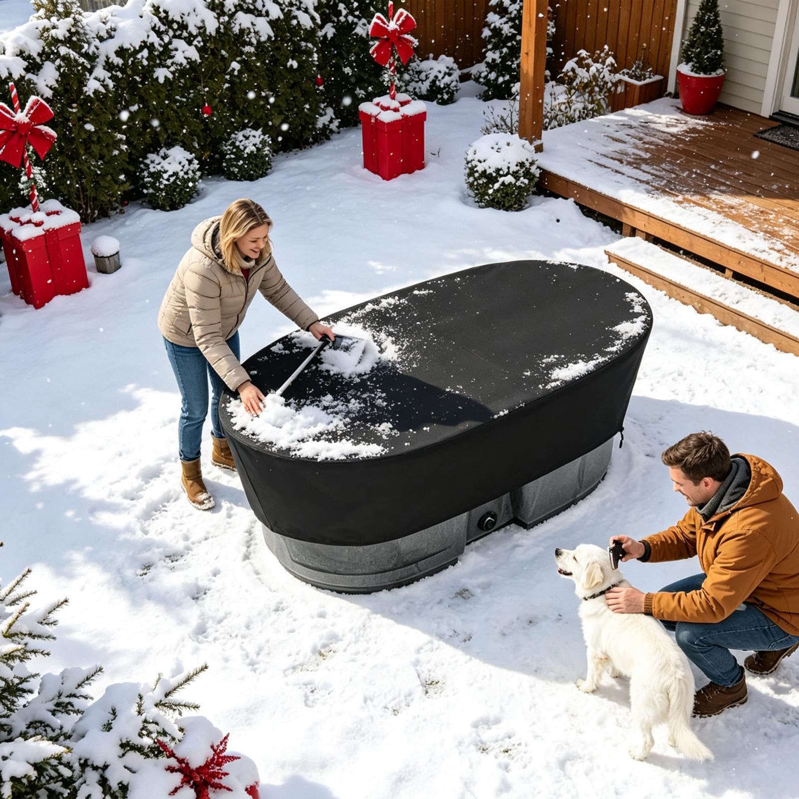 Copertura per piscina, protezione ovale in tessuto Oxford | Copertura per piscina all'aperto per campeggio, esterni, casa, cortile, giardino, terrazza
