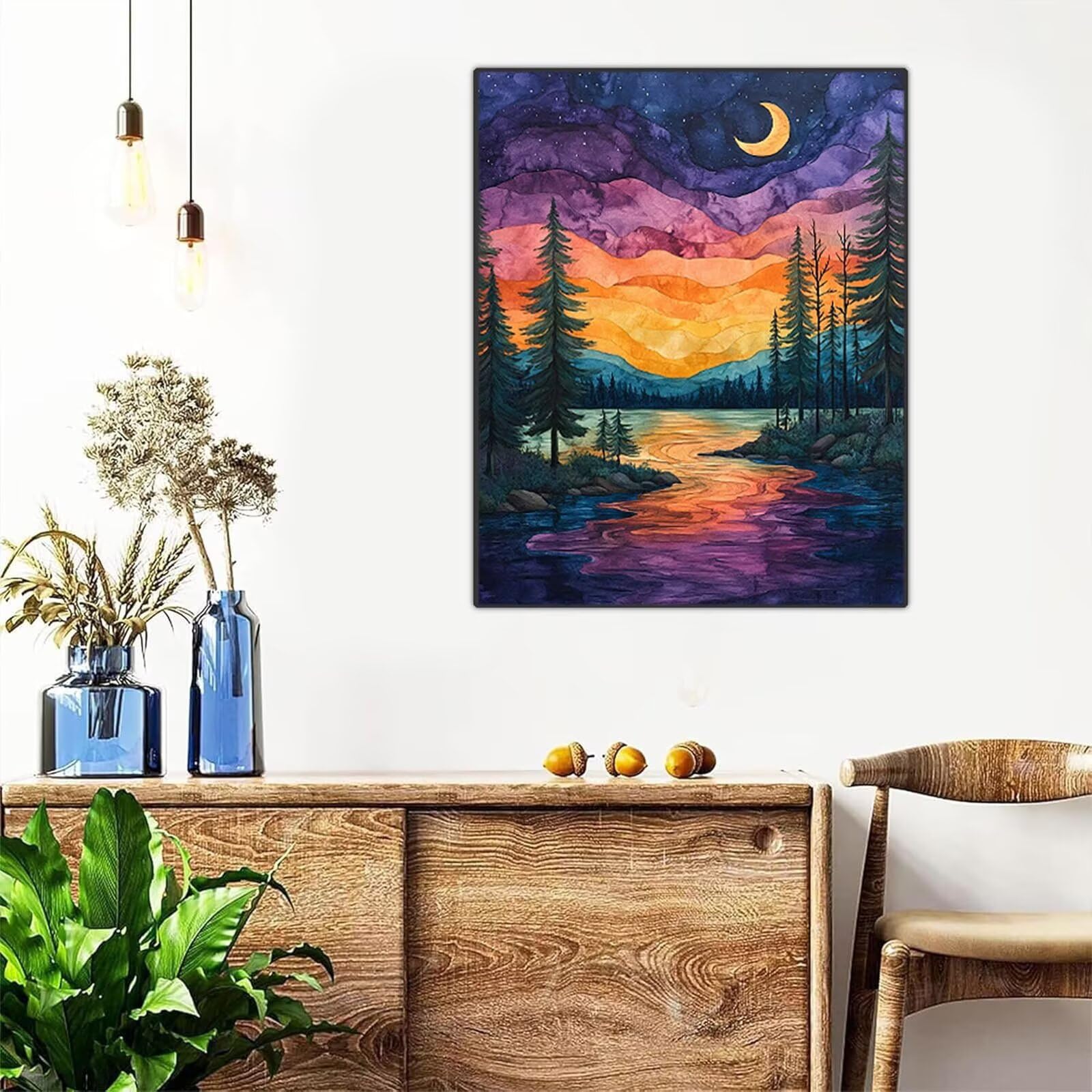 Diamond Painting Foresta Strass Quadri Moderni Soggiorno 60x80CM ZXSH9594 | Diamantini Dipingere con i Numeri Adulti Astratto Crystal Art Punto Croce Embroidery Kit per Decorazioni Casa Regalo Donna