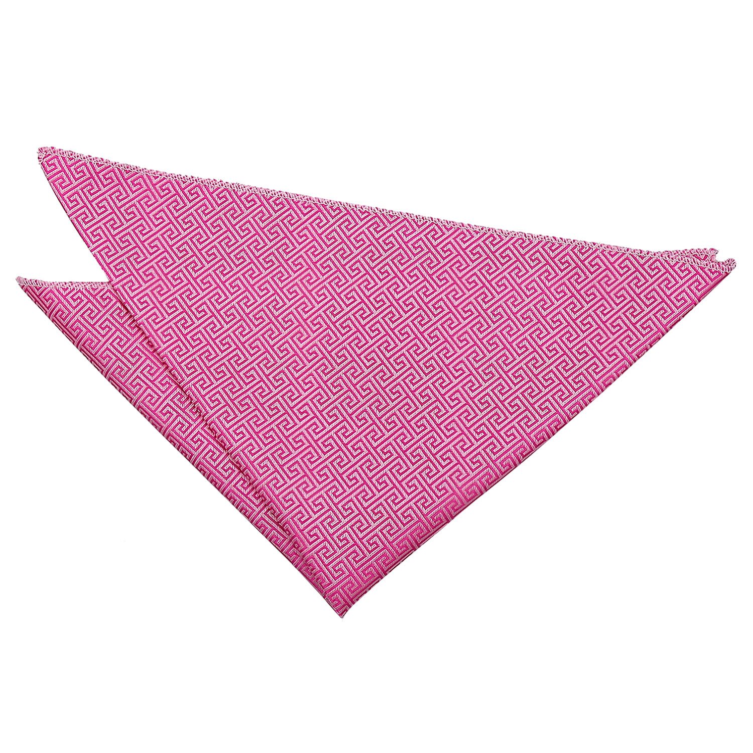 Dqt Men's Greek Key Fuchsia Pink Pink Solid Plain Stripe Floral Paisley Polka Dot Pocket Square