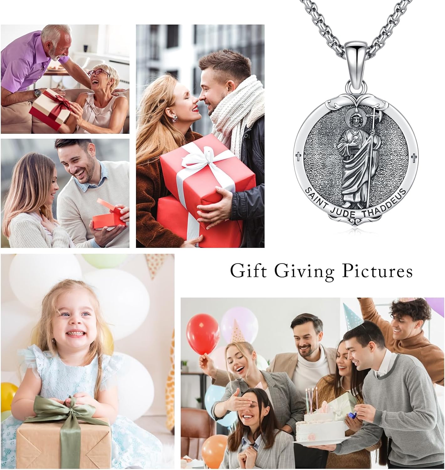 Patron Saint Necklace 925 Sterling Silver Amulet Medal Protection Pendant Religion Jewelry for Men Women With Stainless Steel Chain and Gifts Box - Image 7