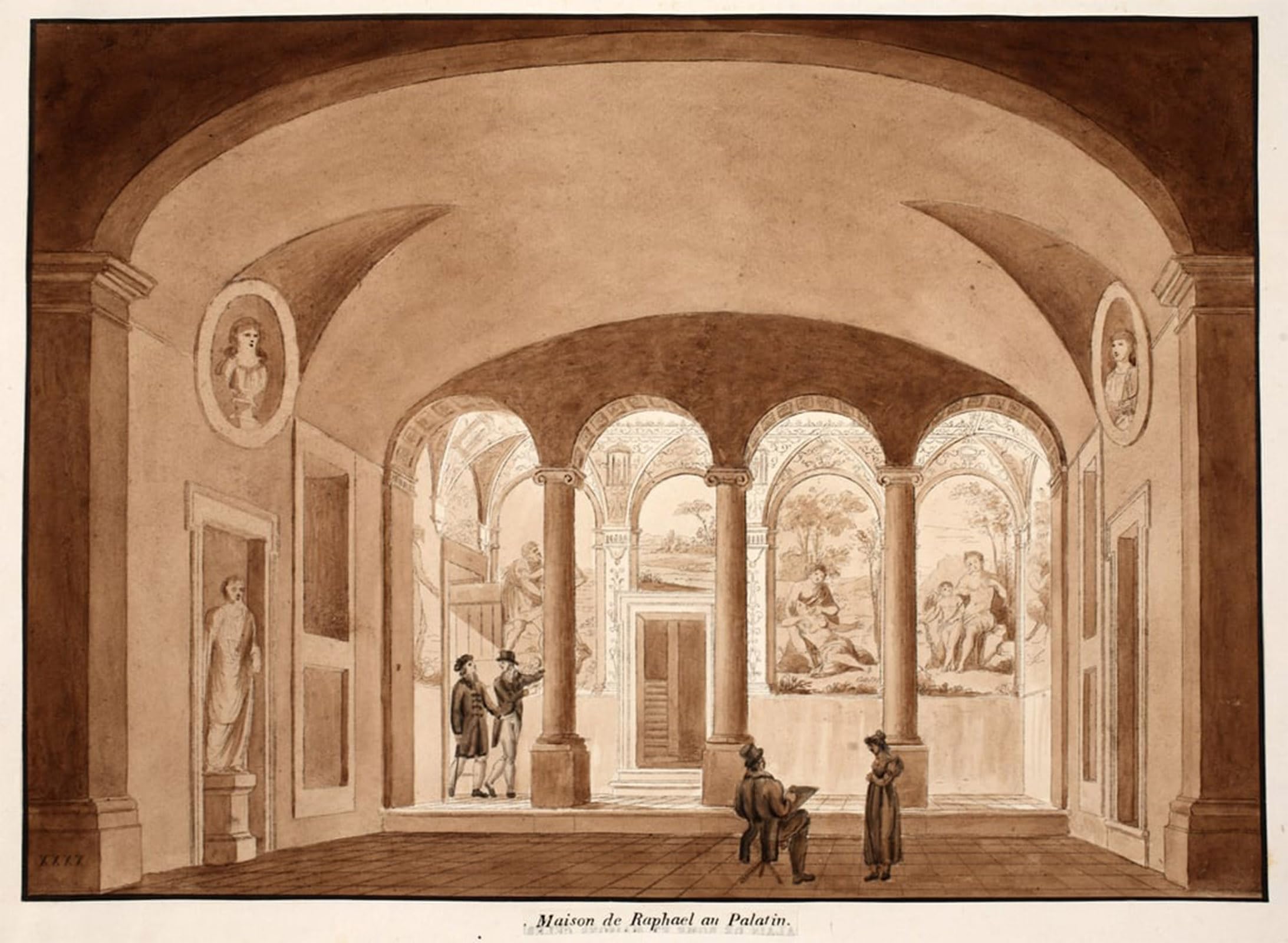 ARTXLXXBN Famous Painting Art Wall Decor Abstract Art Picture Raphael's House on the Palatine by Agostino Tofanelli Animal Pictures for Home Decor 60x90cm