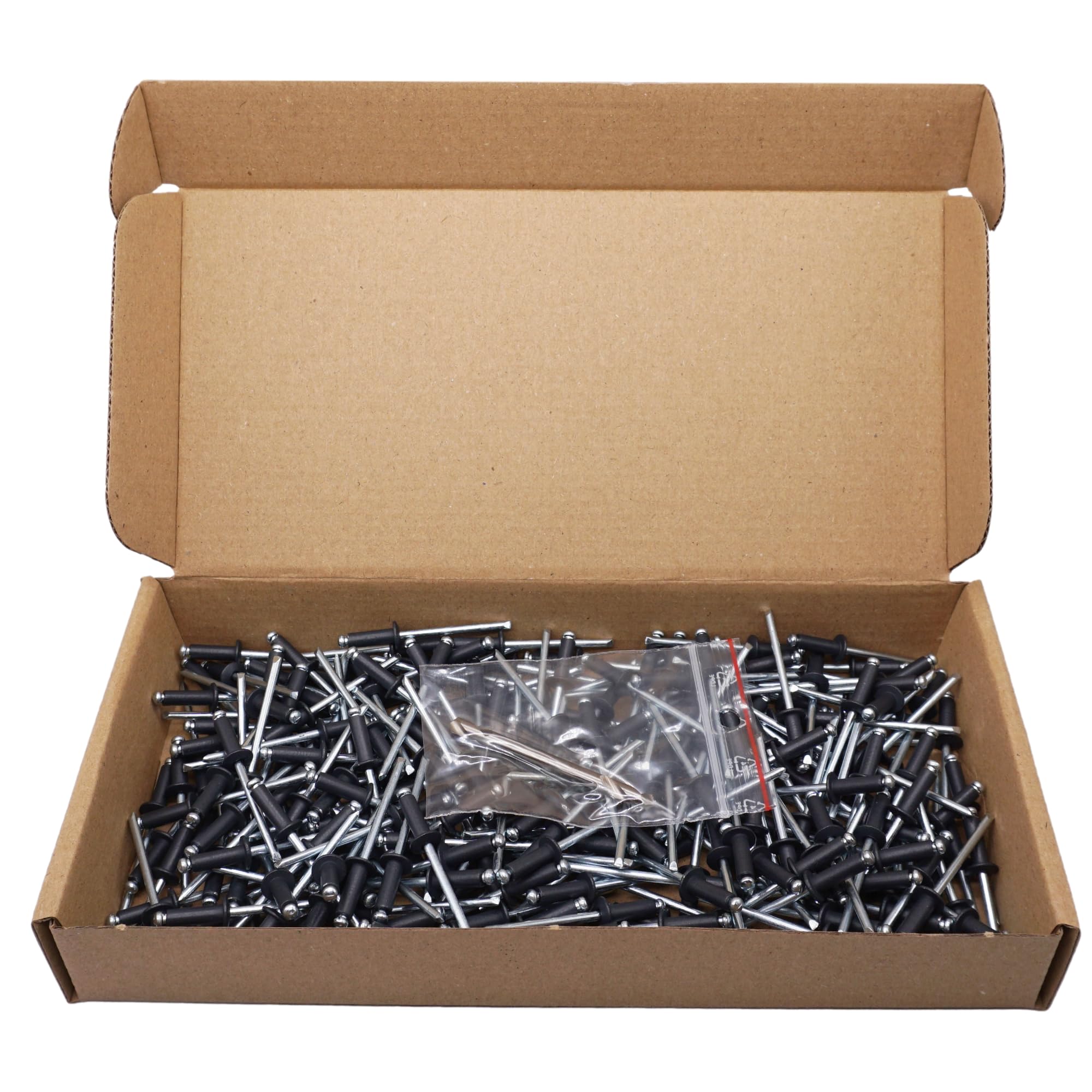 Marcopol Blindnieten 4,0x10 Flachkopf Alu/Stahl – Schwarz RAL 9005, Klemmbereich 5-6,5mm
