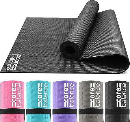 Core Balance Yoga Mat With Strap 6mm Thick Non Slip Foam For Home Exercise  (Black) : Amazon.co.uk: Sports \u0026 Outdoors