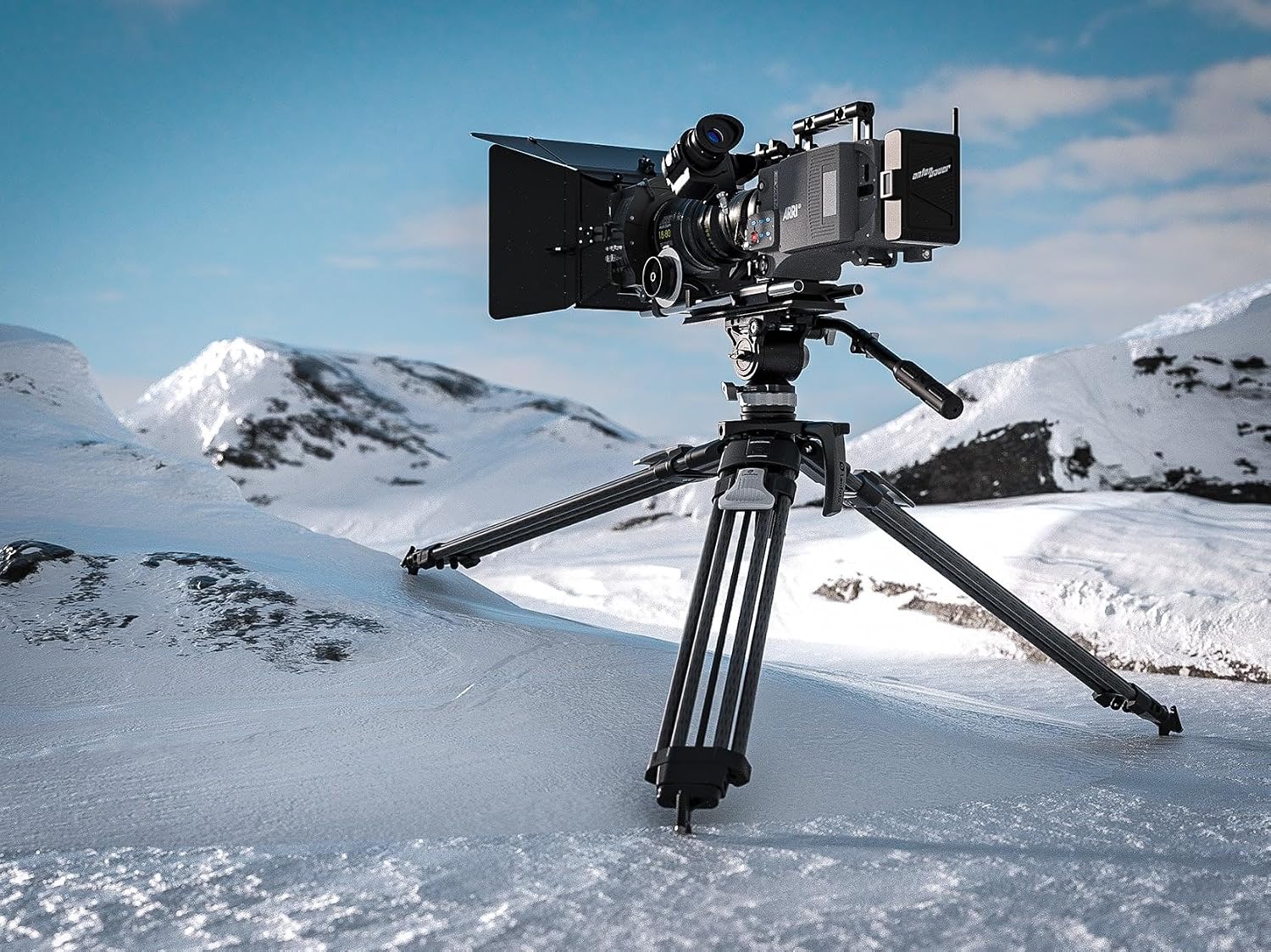 Leofoto LVF-163C Carbon Fiber Video Tripod with BV-20 Fluid Head, 2-Stage Heavy Duty Stand, 3/8" Flat Base with Stepless Pan & Tilt Drag, for Cinema Cameras & Professional Camcorders