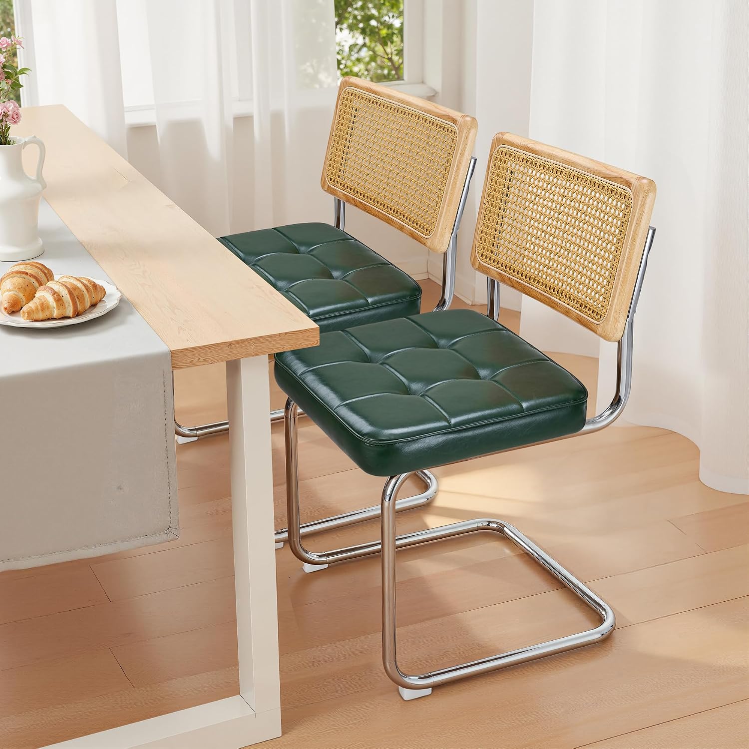 Assembly instructions diagram for Warmiehomy Rattan Dining Chairs