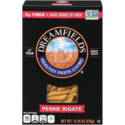 Dreamfields Pasta Dreamfields Healthy Pasta Living Penne Rigate, cajas de 13.25 onzas (paquete de 12)