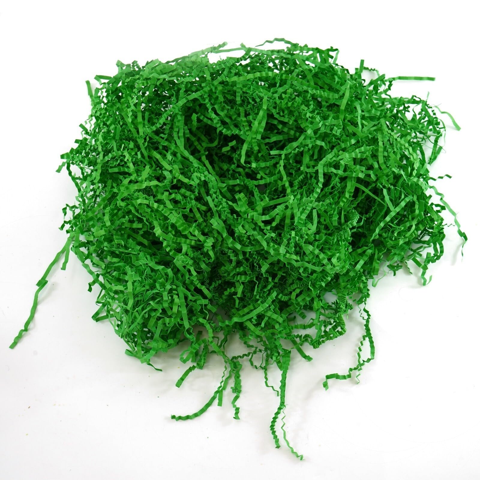 Quickdraw Supplies Easter Fake Grass Shredded Paper Filler – Straw Effect Hamper Basket Decoration for Bonnets Crafts & Gift Boxes – Choose Yellow Green or Brown Colour Packs (Green)