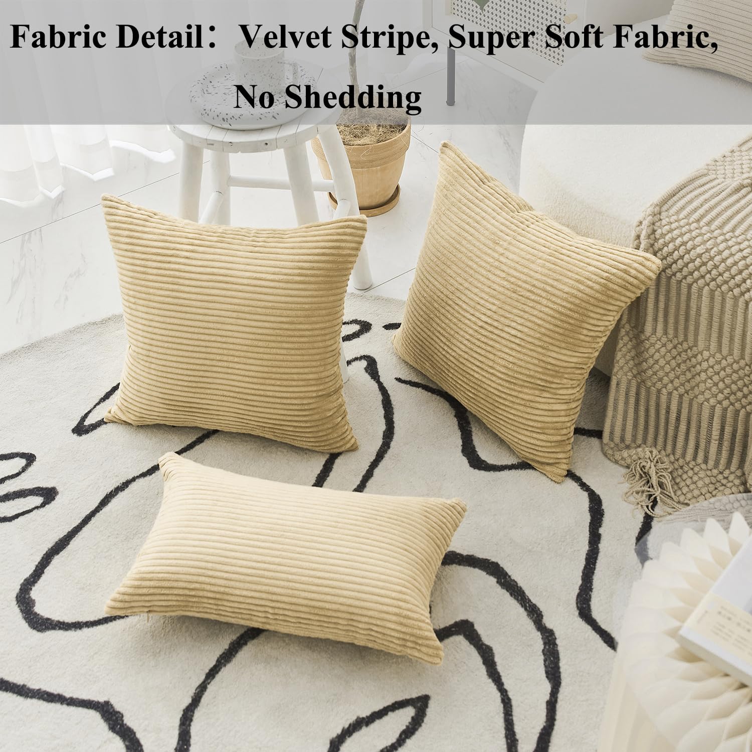 クッションカバー Amazon.co.jp: Madizz 2枚セット コーデュロイ 装飾的な