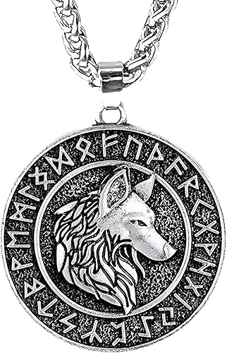 Leprato Collar vikingo nórdico, amuleto de runa vikinga nórdica, dije de amuleto vikingo, regalo de joyería para hombres y mujeres