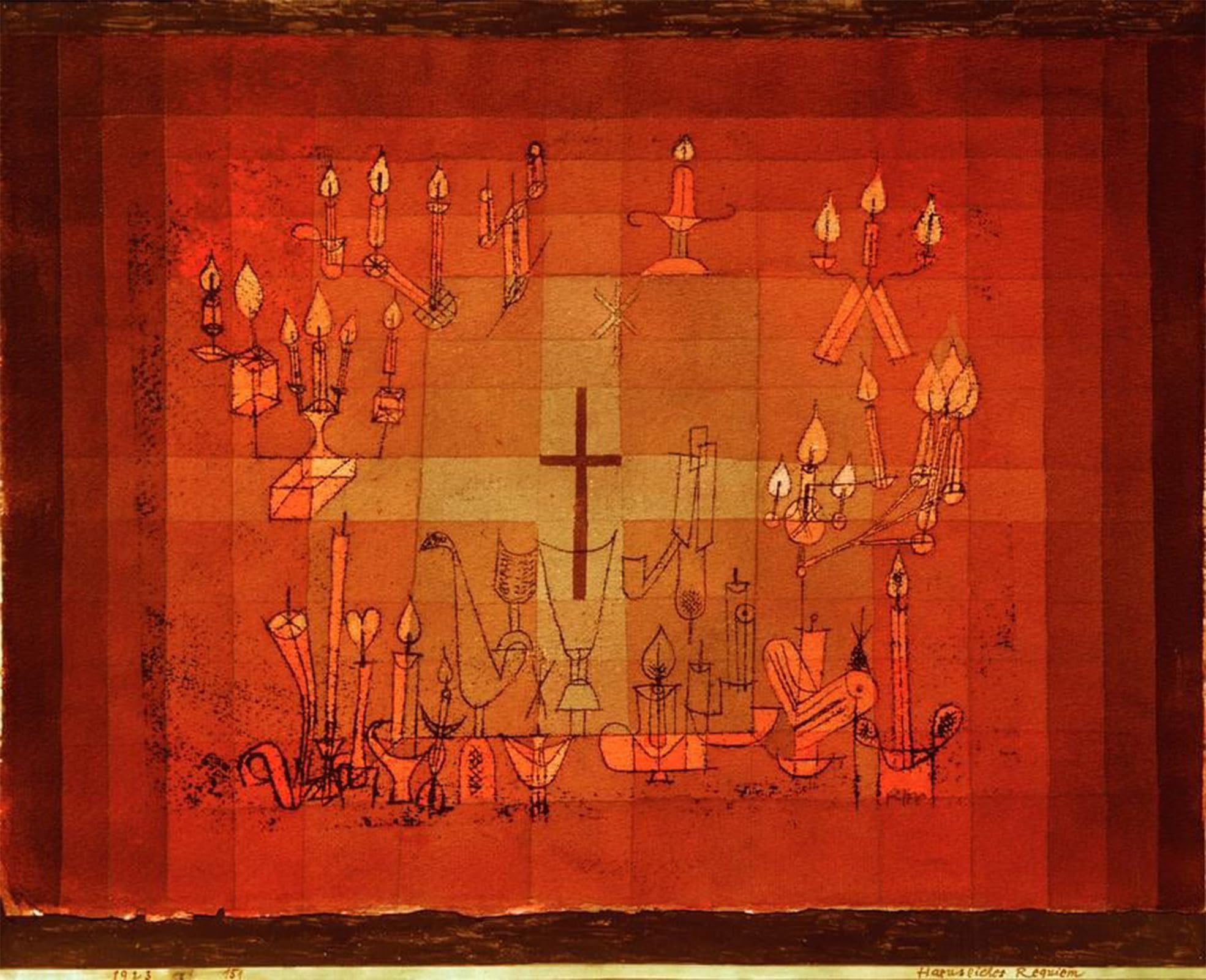 ARTXLXXBN Famous Print Painting Colorful Art Print Haeusliches Requiem by Paul Klee Canvas Art Decorations for Home Decor 60x90cm