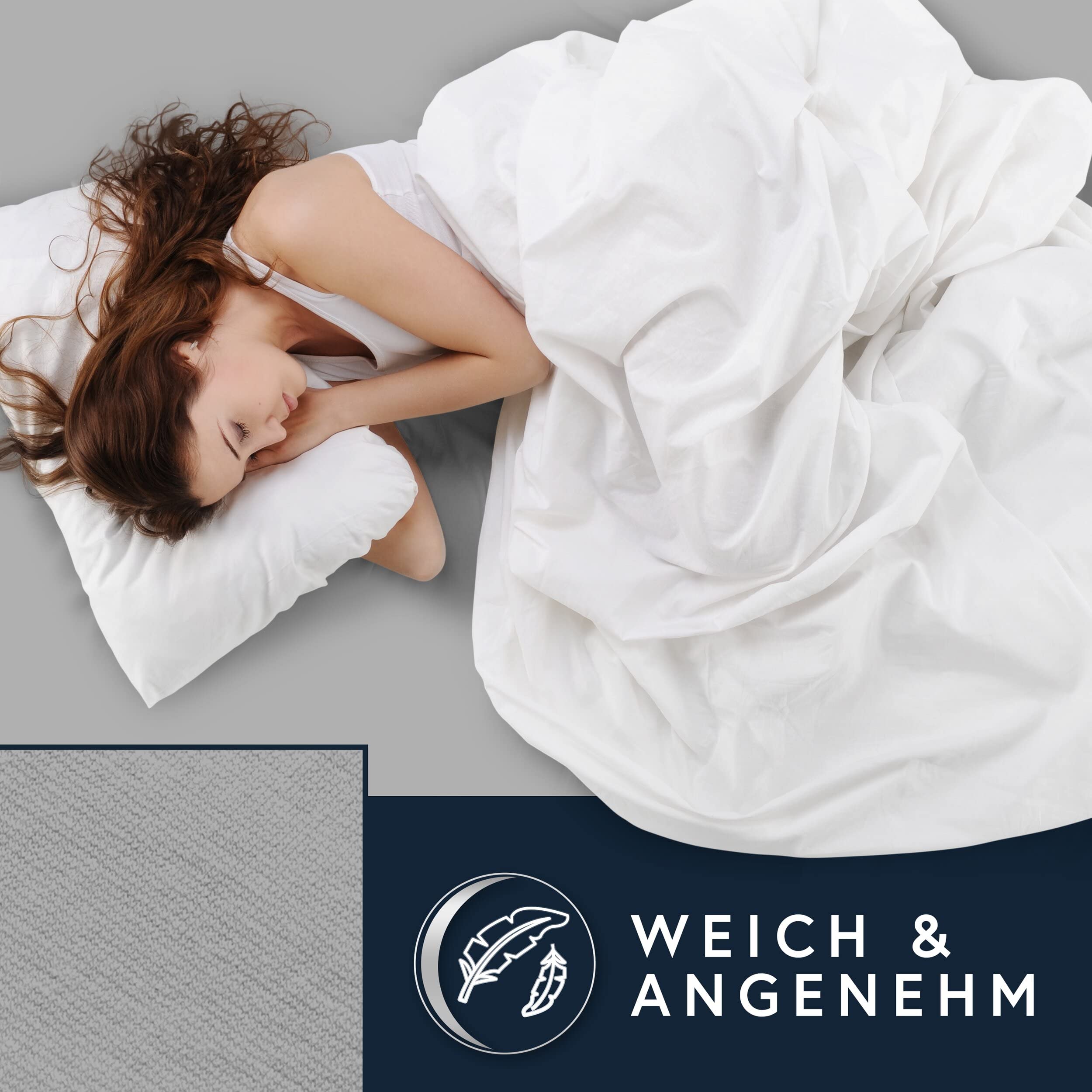 Moon - Luksusowe prześcieradło z gumką Jersey Stretch 230g/m² do łóżek wodnych, łóżek kontynentalnych i tradycyjnych materacy (grafitowy, 200x220-220x240)