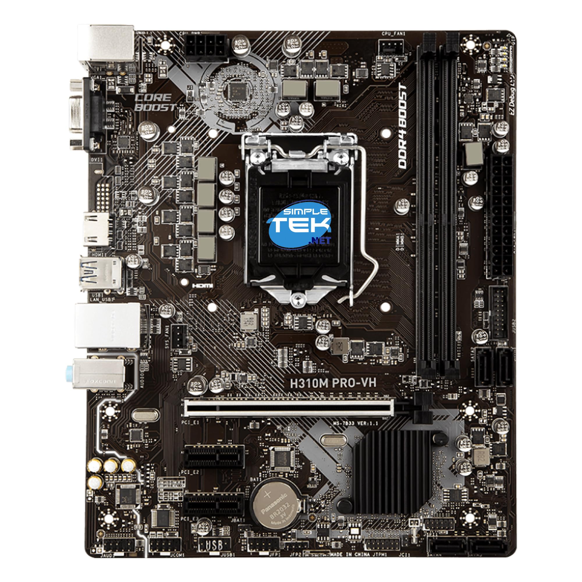 SIMPLETEK - Scheda Madre Micro ATX Socket LGA 1151 V2 per Processori di 8° e 9° Generazione Supporto DDR4 con HDMI, VGA e LAN Gigabit (Ricondizionato)