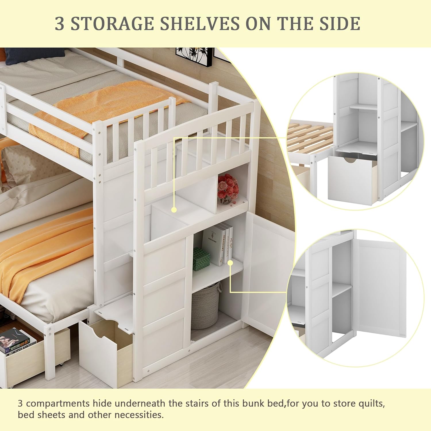 Stairway with Three Storage Shelves