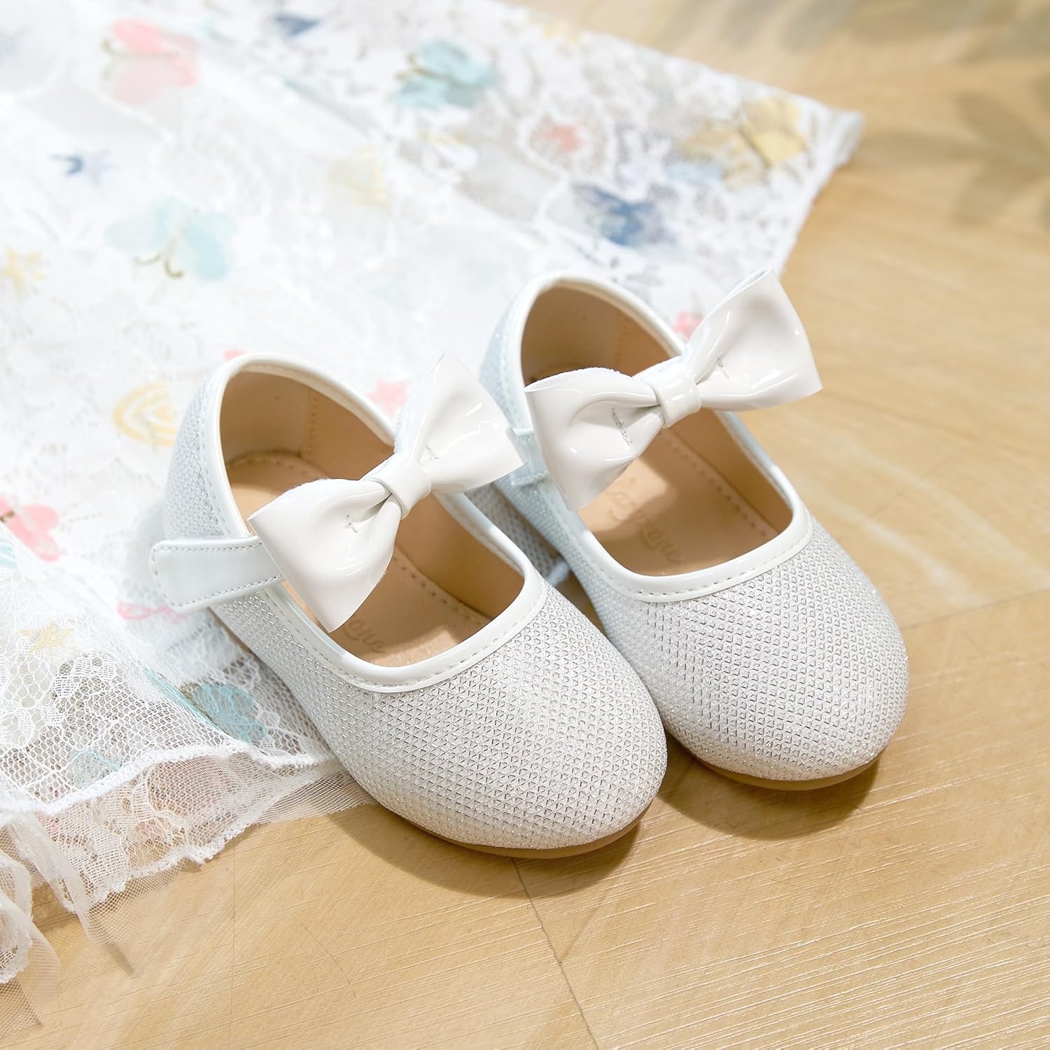 Flaryzone Toddler/Little Girls' Ballerina Flat Mary Jane Princess Dress Shoes - Wedding School Party - Image 4