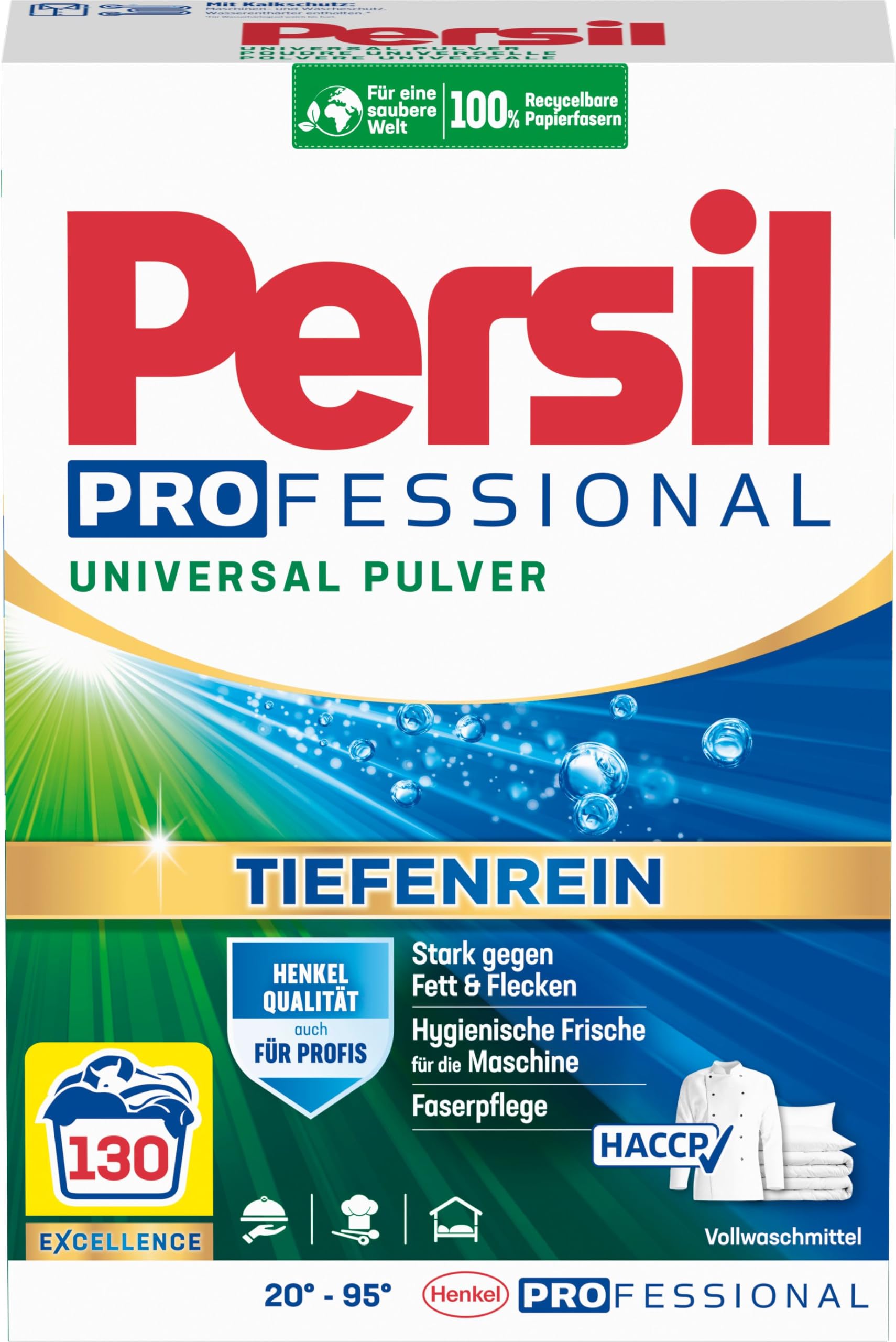 Professional Universal Detergent Powder (130 Loads | 17.2 lbs | 7.8 kg) - All-in-one Solution For Deep Clean Laundry and Freshness for the Machine