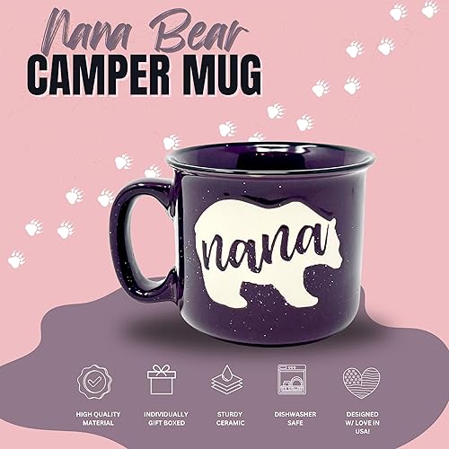 Miniatura 9 de Nana Bear Cute Coffee Mug for Grandma, Grandmother - Grandma Gifts, Mother's Day, Christmas, Birthday (Nana Bear Teal and Papa Bear Navy Blue Gift