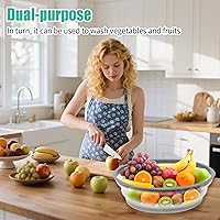 Vista 6 de Paquete de 3 fundas plegables para microondas, protector de salpicaduras, tapa de microondas ventilada para alimentos, sin BPA, TPR, apto