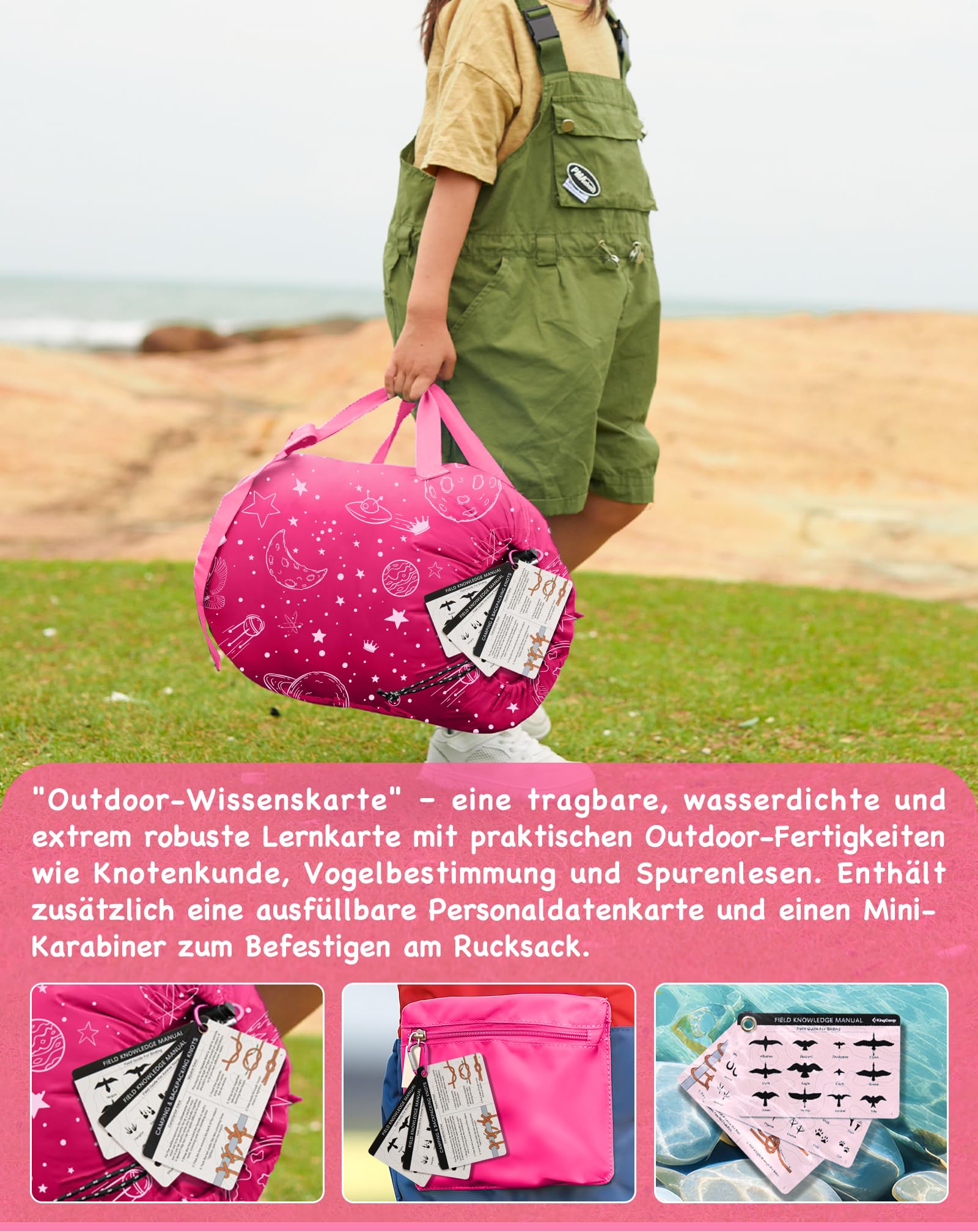 KingCamp Kinderschlafsack Flannel,Leicht, Wasserdicht und Kompakt,Schlafsack Winter,Deckenschlafsack 4 Jahreszeiten,Camping Zubehör,Geeignet für Kinder unter 140cm Größe, Komfort: 7°C