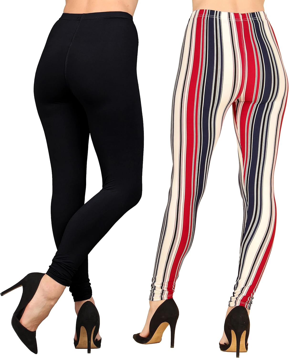 Lildy Women’s Solid and Printed Super Soft Leggings, Stretchable No See-Through - Image 3