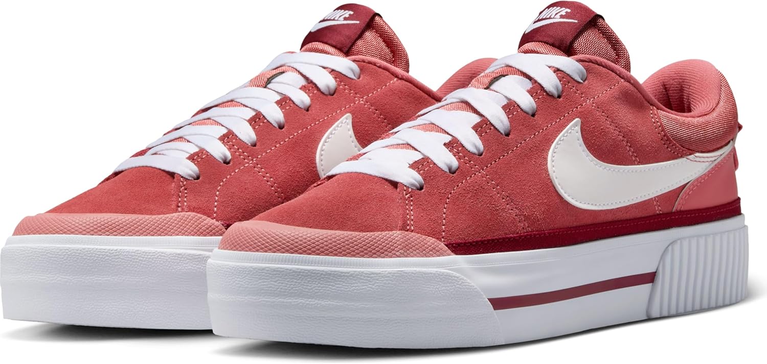 Nike Court Legacy Lift DM7590 Women's Shoes, Adobe White Team Red Dragon Red, 5.5 - Image 7