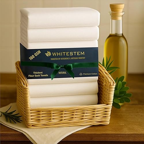 Miniatura 5 de Flour Sack - Toallas de cocina  Toalla de algodón en blanco  Toalla de cocina bordada  Toalla de té bordada  Gruesa absorbente de secado rápido