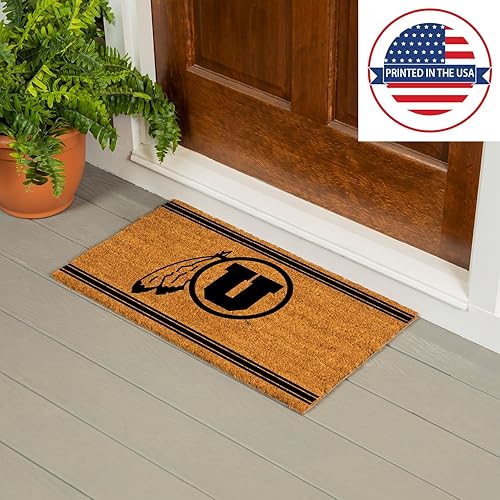 Miniatura 5 de Team Sports America NCAA - Tapete de fibra de coco natural de la Universidad de Utah | Entrada interior y exterior | 28 x 16 pulgadas | Parte