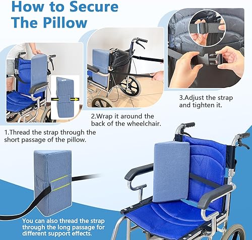 Miniatura 5 de KAAMOS Soporte lateral para cojín de cuña para silla de ruedas, soporte lateral de soporte de cuña de posicionamiento de silla de ruedas, acolchado