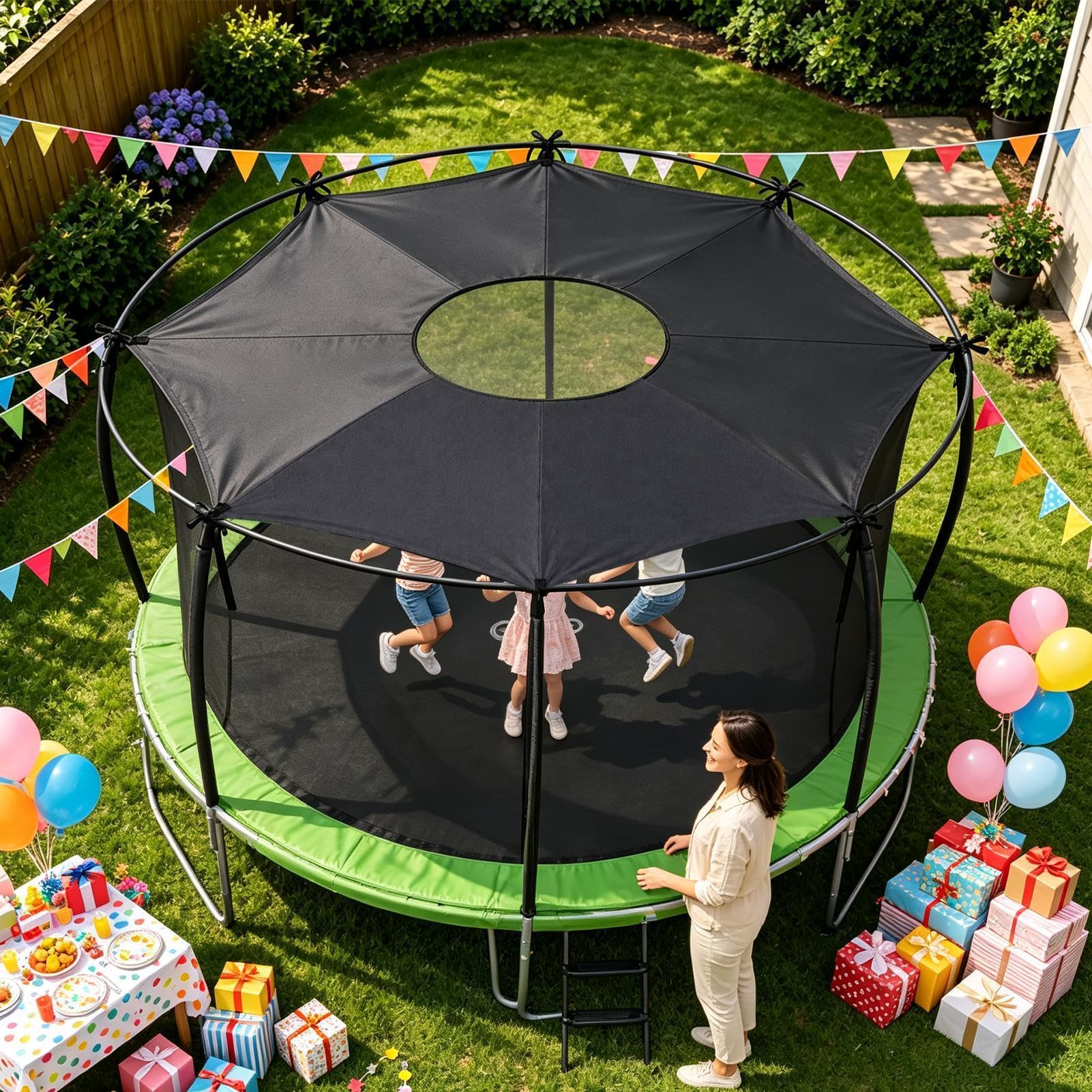 Genérico Toldo para Cama Elástica Cubierta Impermeable con Protección Solar