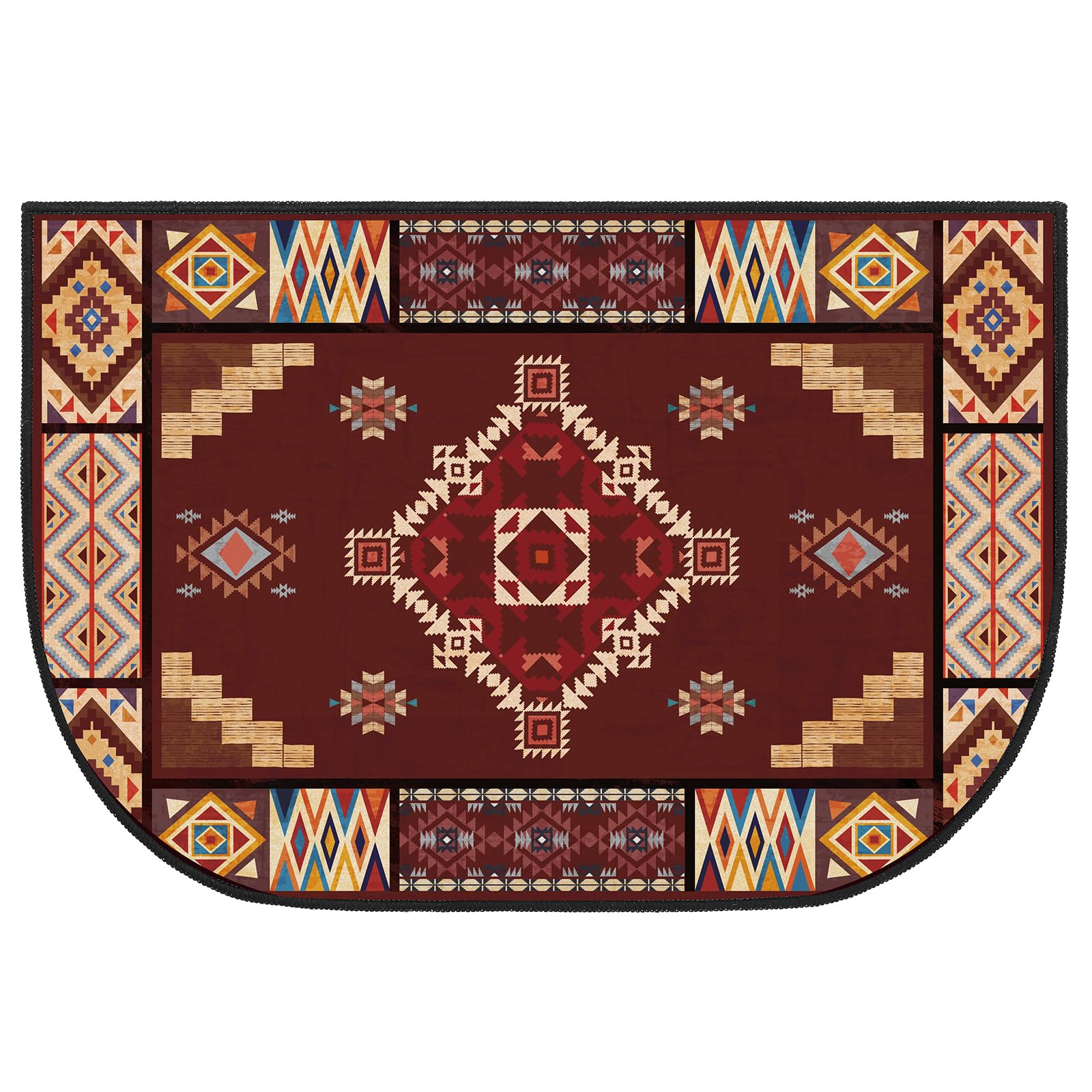 Demissle Cabin Fireplace Hearth Rug Mats,24 x 36 Inch,Vintage Aztec โ image 1