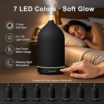 Gooamp 200ML Ceramic Essential Oil Diffuser for Home, Stone Diffuser