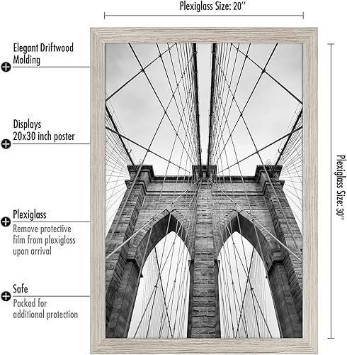Vista 815 de Americanflat - Marco para póster de 71 x 74 cm con plexiglás pulido, portarretratos negro de madera industrializada, Epic Collection, marco ancho