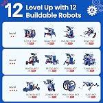 Sillbird Solar Robot Building Kit STEM Gift for Boys Aged 8-12, 12-in-1 DIY Science Educational Robotic Toys for Kids Teens Birthday, Powered by the Sun with 190 Pieces