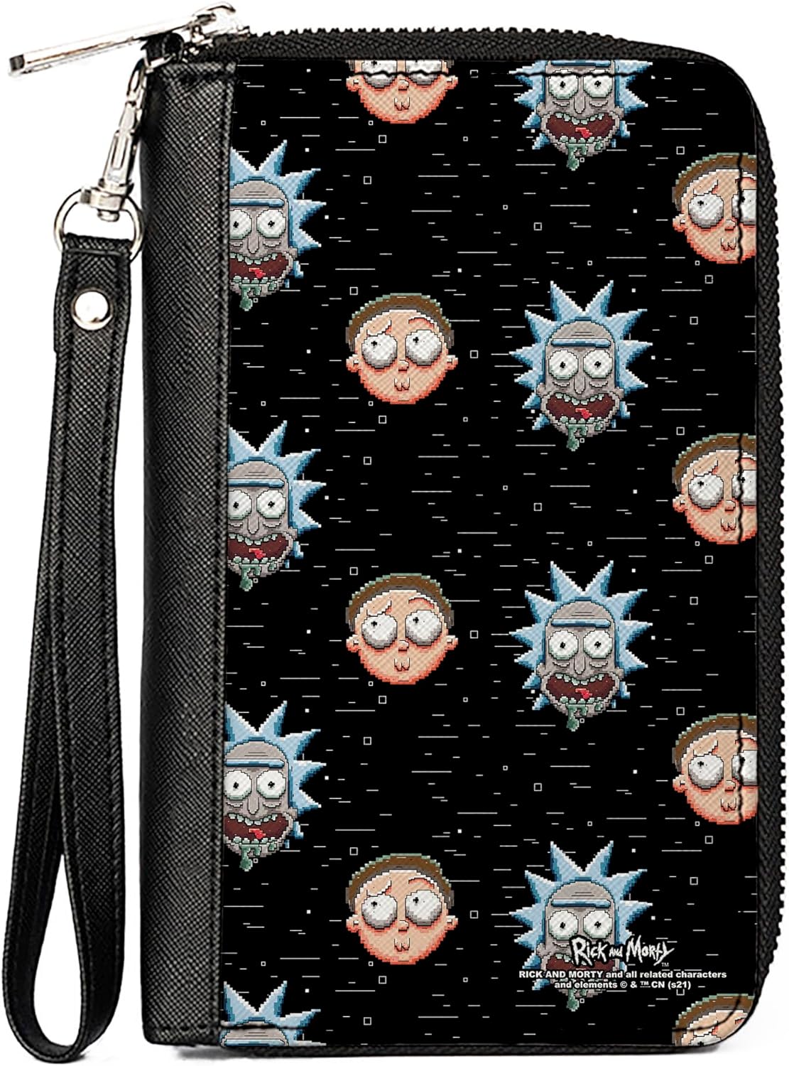 Buckle-Down Women's PU Zip Around Wallet Rectangle-Rick and Morty, 7.5"x4.5"