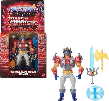 Masters Of The Universe Origins & Transformers Optimus Prime Armor He-Man Action Figure, MOTU Toy