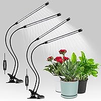 Vista 10 de iPower Luces LED de Crecimiento con Lámpara de Espectro Completo para Plantas de Interior, Función de Temporización de 3 Modos, 3 Tubos, Rojo y Azul