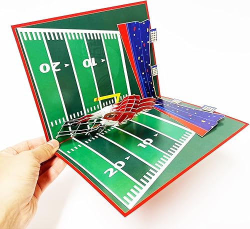 Miniatura 3 de Tarjeta de cumpleaños de fútbol americano, 5.91 x 7.87 pulgadas, sobre en blanco y bolsa de plástico transparente incluida