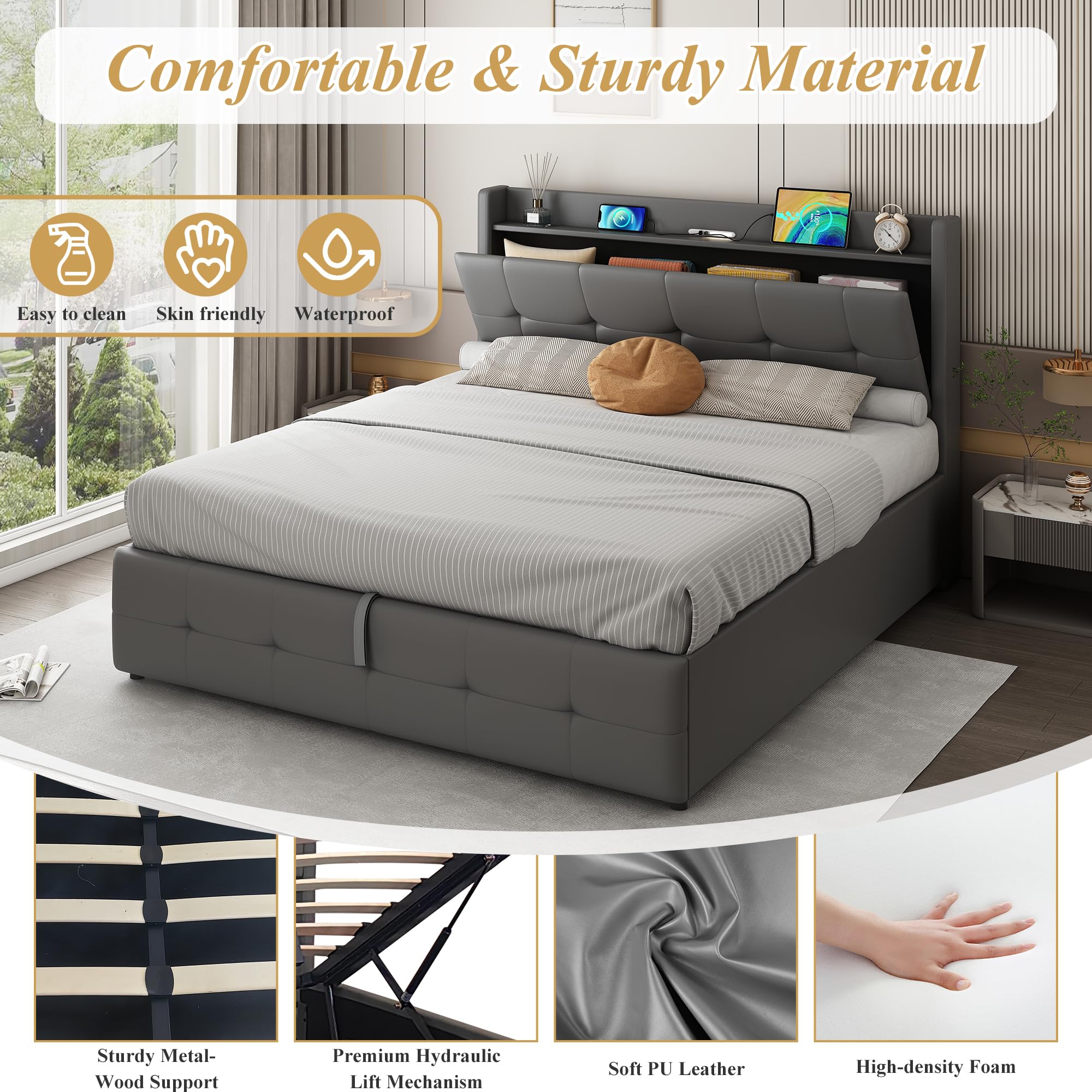 King Size Upholstered Storage Beds You'll Love - View #3